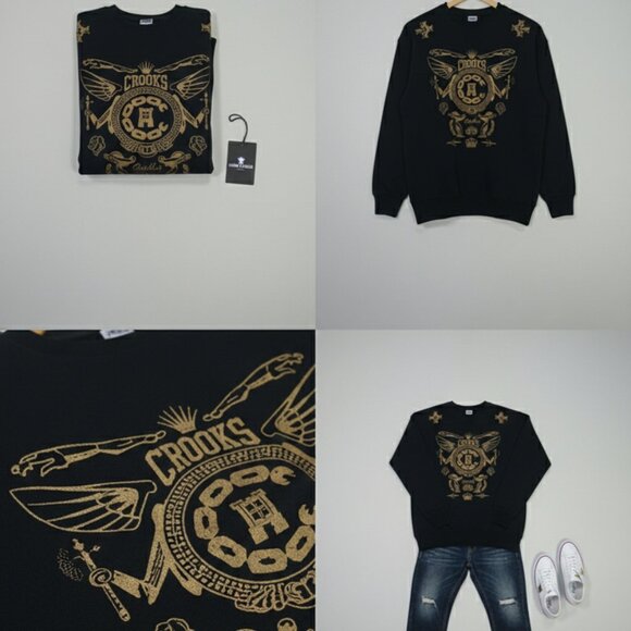 Crooks and Castles "Royal Flight" Crewneck Pullover - Picture 3 of 5